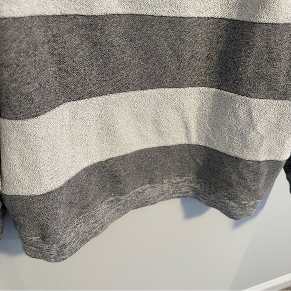 THE GREAT. Textured Striped Crewneck Cotton Sweatshirt Small - Picture 8 of 11